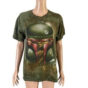 Star Wars Boba Fett all over T Shirt Mens M Green tie dye Fifth Sun han solo
